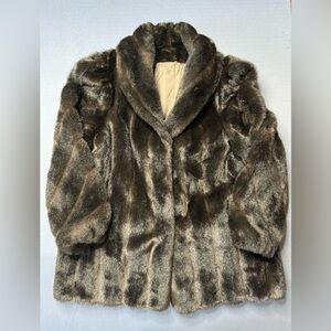 Vintage women’s dasco brown fur coat made in USA large#0927